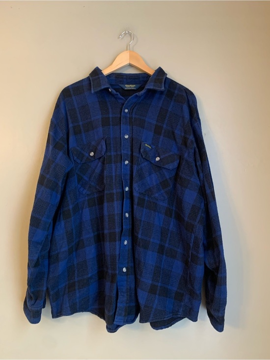 OshKosh B'gosh Other - Vintage OshKosh Flannel Shirt Mens Blue Black Plaid Button Up 90s Heavyweight